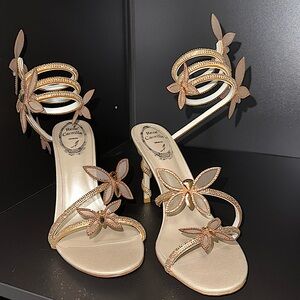 MARGOT GOLD SANDAL WITH BUTTERFLIES 105